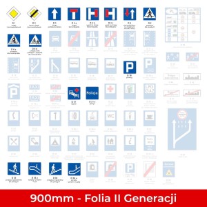 Znaki informacyjne D; Duże 900mm kwadratowe; Folia II Generacji