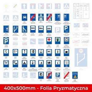 Znaki informacyjne D; Mini 400x500mm; Folia Pryzmatyczna