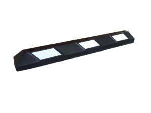Separator parkingowy U-25b 1200, biała taśma z elementami montażowymi