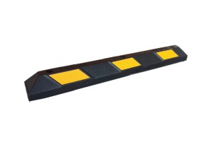 Separator parkingowy U-25b 1200, żółta taśma z elementami montażowymi