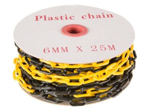Łańcuch plastikowy 25m czarno/żółty