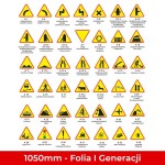 Znaki ostrzegawcze A; Duże 1050mm; Folia I Generacji